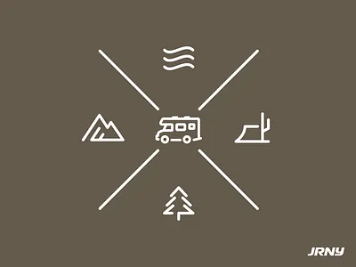 JRNY RV design elements brand cross illustration nature outdoors rv vector