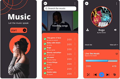 Music App design design figma design music app design ui ux