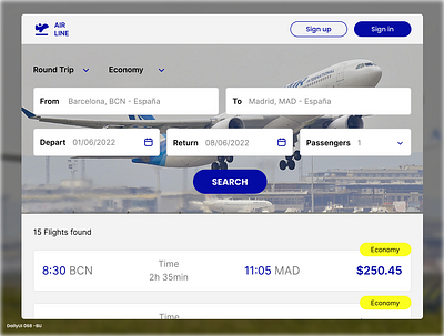 Daily UI #068 - Flight Search 68 airline airplane app app mobile daily ui dailyui design flight flight search search ui web design