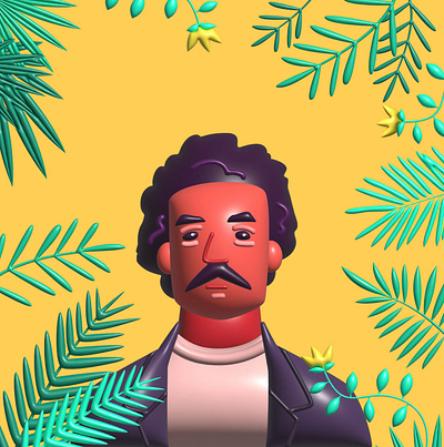 Man with moustache artdirection illustration illustrationartist