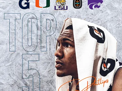 "Top 5" Series (Shawn Phillips) announcement app basketball canva college commit commitment design graphic design illustration