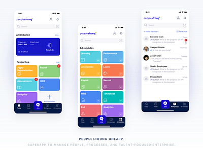 HRMS App-Mobile App b2b hrms hrmsapp humanresource manish dhiman mobileapp paas peoplestrong saas superapp ui ux
