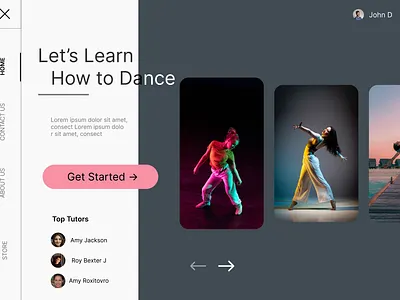 Dance Tutor Landing page app branding design figma logo typography ui ux