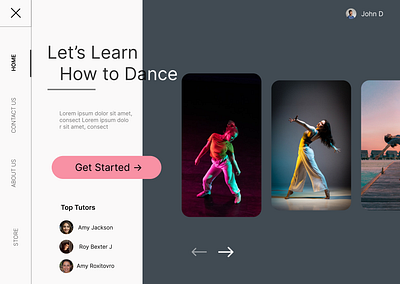 Dance Tutor Landing page app branding design figma logo typography ui ux