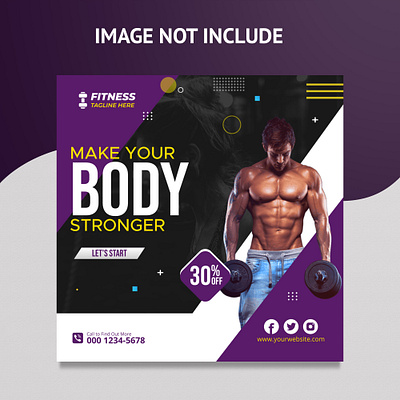 Fitness Social Media Post a4 brochure a4 flyer branding brochure brochure design business design fitness graphic design logo media post socia social ui