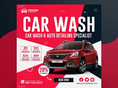 Car Wash Social Media Post a4 brochure a4 flyer brochure brochure design business design illustration media media] post social