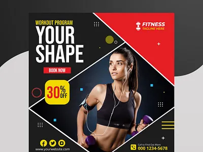 Fitness Social Media Post a4 brochure a4 flyer brochure brochure design business design fitness media post social