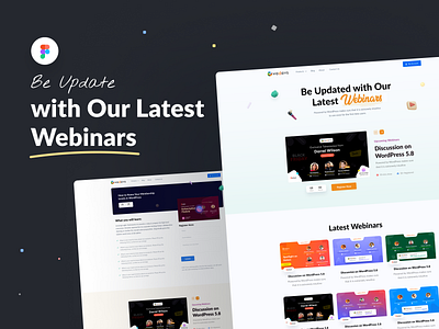 Webinars Landing Page app banner branding design home page icon illustration landing page logo typography ui ux vector webpage