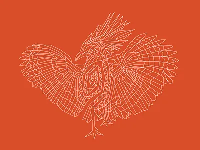 K-GOU art artwork bamboo beak bird cagou caledonia endangered endemic engraved illustration kagu style vector