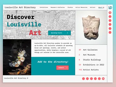 Louisville Art Directory Landing Page art branding figma graphic design landing page logo photoshop ui ux web web design