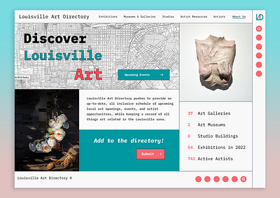 Louisville Art Directory Landing Page art branding figma graphic design landing page logo photoshop ui ux web web design