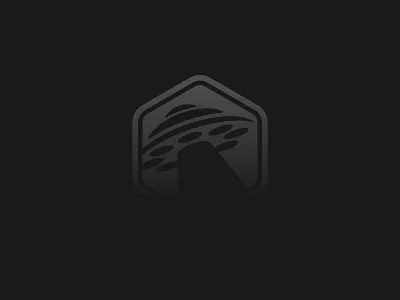 UFO logo design alien black and white branding coreldraw creative logo extra terestrial geometric logo hexagon illustrator logo logomark negative space space ufo logo