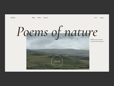 Hero area / Perfum shop 100 days ui dailyui dailyui 003 design challenge fragrance fresh hero area hero image hero section home page interface landing page minimalism nature online shop online store perfum shop ui design web design website