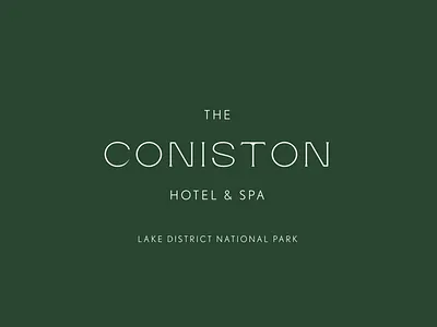 The Coniston lockup brand design brand identity branding british design hospitality hotel hotel logo lake district lettering logo luxury spa spa logo uk