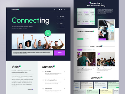 Connecting - Community Website branding clean clean design community connection design family group hobby interest landing landing page minimalist ui uiux ux web webdesign website world