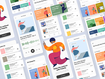 🎧 Podcify - Podcast Mobile App audio clean minimal minimalism mobile mobile app mobile design music music app podcast podcast app podcast mobile app podcasting podcasts streaming streaming app ui ui design uiux whitespace