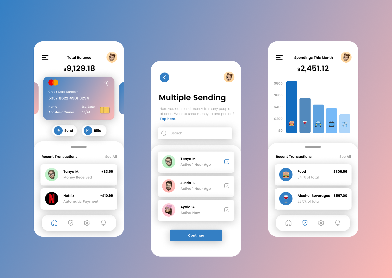 Example of Banking App UI Design