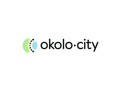 okolo.city app black blue branding brown city discover explore green identity logo nature near orange platform site travel white