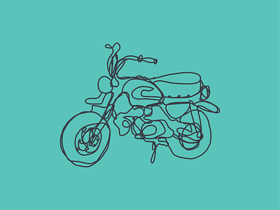 ape bike artline branding cub design doodle drawing honda illustration logo monkey motor