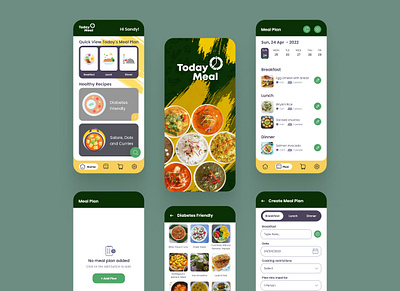 Today Meal || Meal Planner || Food App 2022 ui detail page food app home meal meal planer mobile app mobile ui restaurant sandeep mandloi splash user interface vegetal