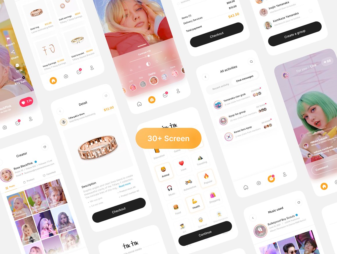 Social Media UI KIT branding design graphic design illustration mobile app social media template ui uiux vector