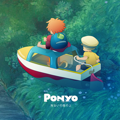 Ponyo animation anime art concept design illustration minimalism motion graphics ponyo
