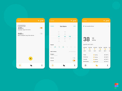 Alarm Clock UI Designs design icon illustration logo ui ux vector website