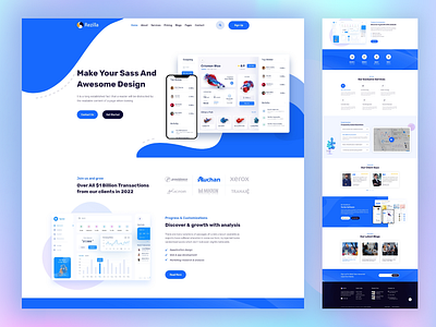 App and Saas Landing Page Design agency app app landing branding business agency design landing page saas saas landing ui uiux web design web landing web landing page website design