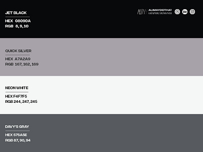 Color Palette Library #13 • Hex Codes & Names • ALIMAYDIDTHAT alimaydidthat black color color harmonization color harmony color inspiration color name color palette color pallete color scheme color wheel colour design graphic graphic design graphic design inspiration gray hex code palette white