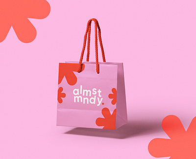 Almost Monday Stationary Pink & Red Branding Girlie School #3 3d art artwork bag design branding design digital art digital illustration free graphic design highschool illustration logo mockup school shopping stationary ui vector