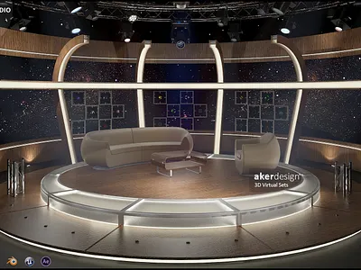 Virtual TV Studio Chat Set 20 3d abstract animation branding broadcast design graphic design illustration light stage studio television tv
