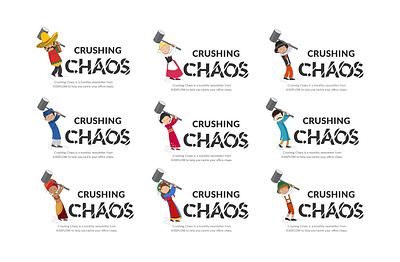 Crushing Chaos - Newsletter branding character design graphic illustration