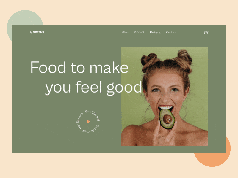 Greens - vegan food store animation delivery design food food and drink food app healthy food healthy living marketing minimal ui vegan vegetables web web design web marketing webdesign website