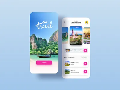 Travel App adventure agency camp clean design destination destination app explore minimal mobile app tour tourism app travel travel agency travel app travel mobile app traveling ui ux vacation