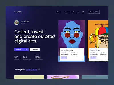 NFT Landing Page Design best shot bestshot branding design illustration landing page logo ui uiux vector