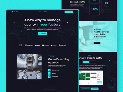 Visionairy — Marketing website — Visual quality control branding dark website design development digital graphic design homepage marketing website pattern tech ui design ux ui design