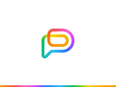 Pensight brand branding colorful consultation gradient graphic design grid logo logotype meeting online consult p letter p logo p mark speech speech bubble stroke technology typography
