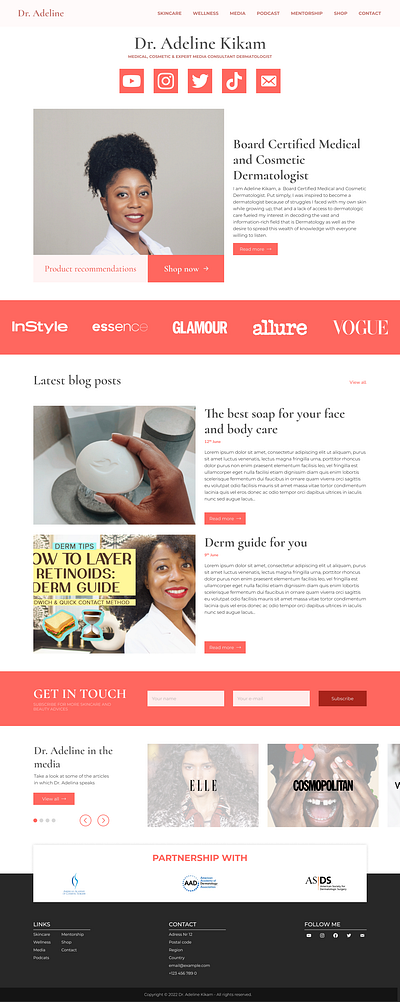 Dr. Adeline - Landing page design doctor figma landing landing page ui web design