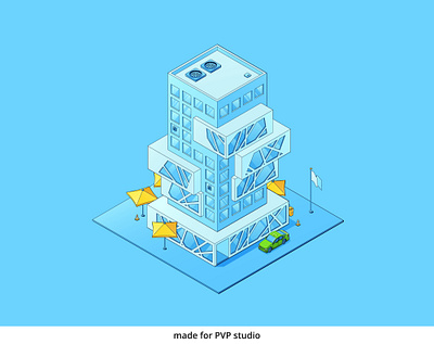 Isometric Hotel 2d art creative design drawing illustration isometric vector