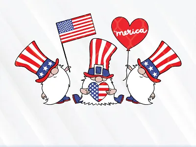 Gnomes American Flag 4th of july american flag gnome