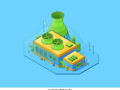 Isometric Factory 2d art creative design drawing illustration isometric vector