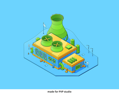 Isometric Factory 2d art creative design drawing illustration isometric vector