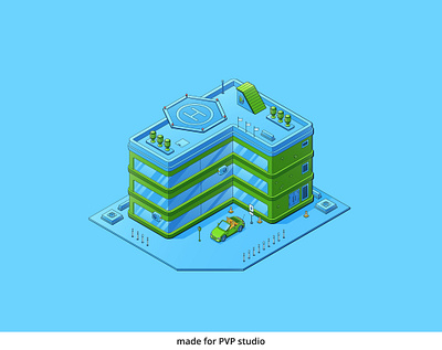 Isometric Building 2d art creative design drawing illustration isometric vector