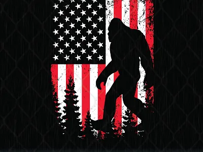 Bigfoot American Flag 4th Of July american flag bigfoot