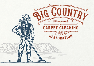 Big Country Carpet Cleaning Co. branding design hand drawn illustration logo logodesign retrologo rustic sophisticated typeface typography vintage vintagelogo