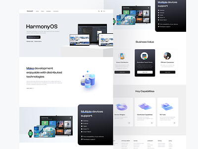 HarmonyOS - Redesign Website Exploration agency daily ui figma harmony harmonyos huawei landing page redesign ui design uiux