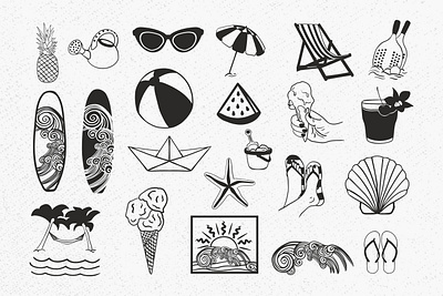 Boho summer bundle boho celestial mushrooms boho summer bundle design graphic design illustration vector