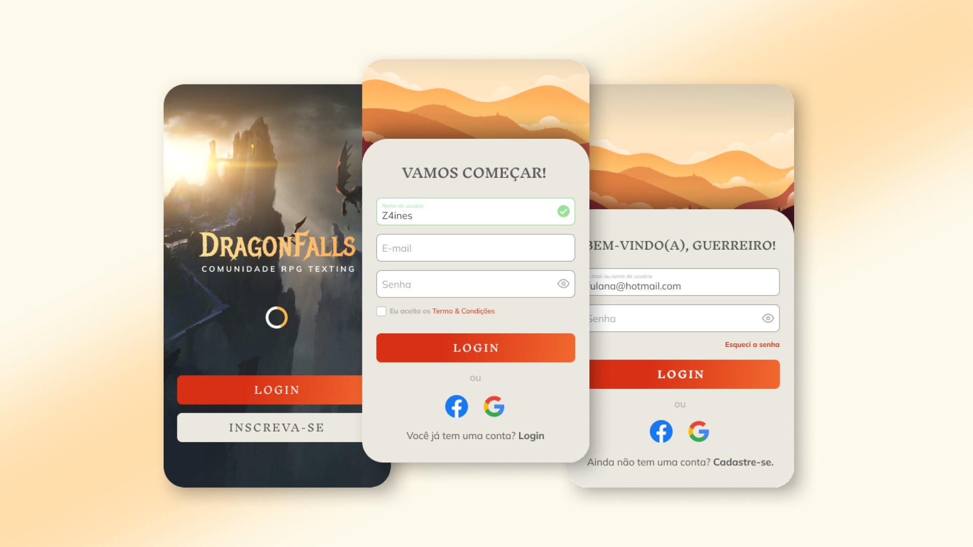 Example of Daily UI #1 - Sign In (RPG app)