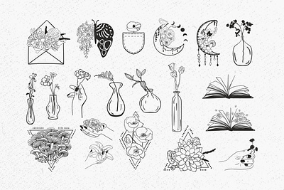 Boho floral bundle boho floral bundle graphic design