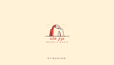 Mazar-e-Quaid building graphic design karachi logo mausoleum minimal minimalist pakistan quaid e azam tomb urdu